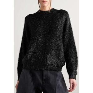 NWT Marant Etoile Black Metallic Tinsel Sayers Glitter Sweater Womens 34 / US 2